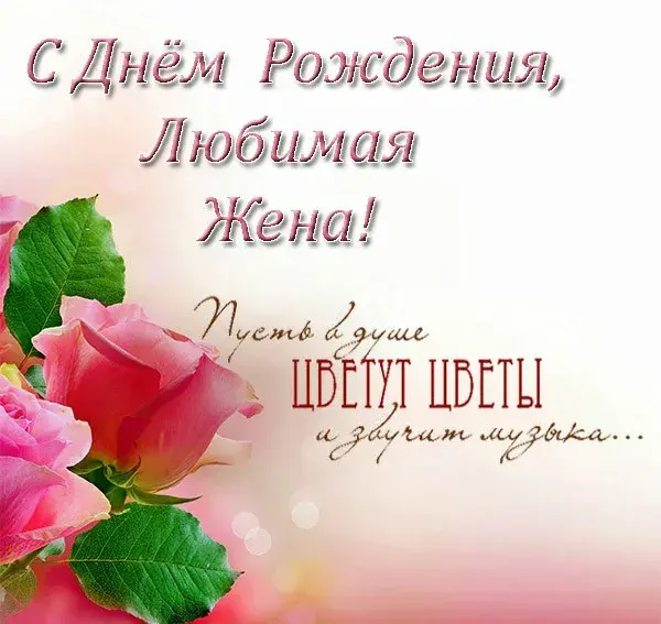 Открытка Любимая жена - Открытка с цветами: День рождения, любимая | Красивая открытка #10