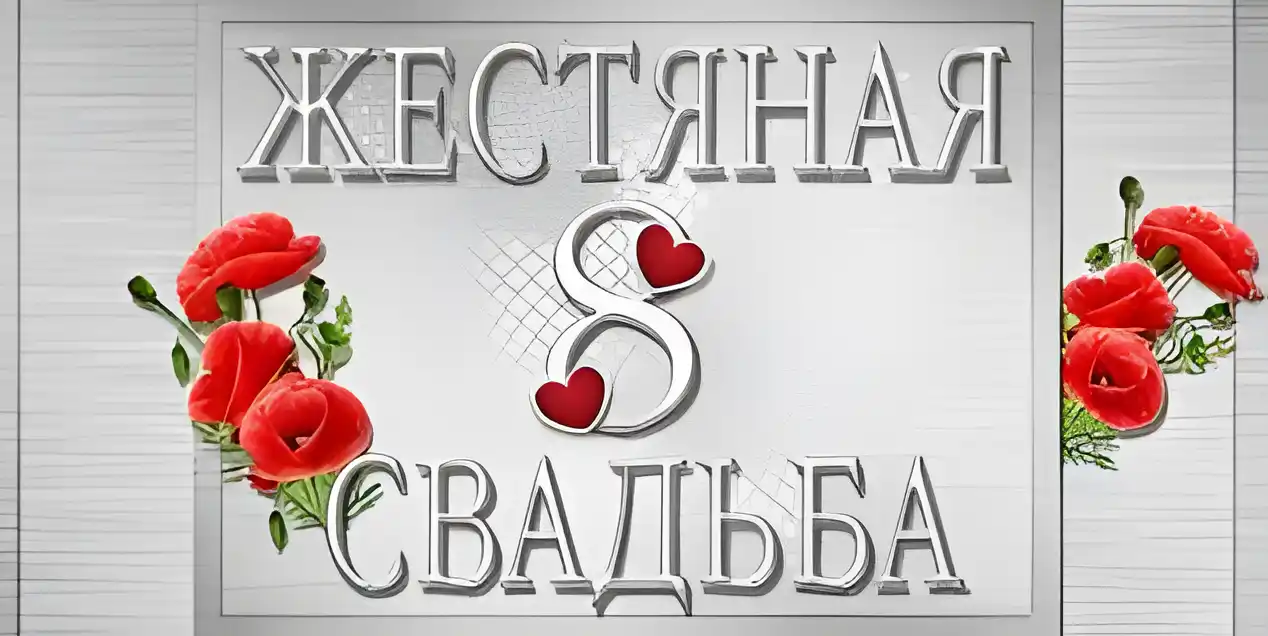 Открытка Открытки на Жестяную свадьбу 8 лет - Открытка: Красные маки и сердце на сером фоне. | Красивая открытка #64