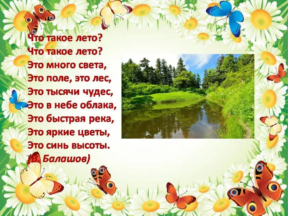 Открытка Стихи о лете - Луговые цветы и бабочки: летняя открытка | Красивая открытка #1