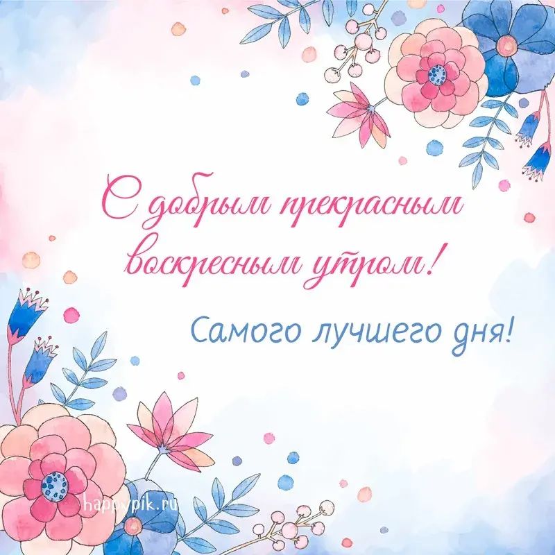 Открытка Открытки на воскресенье - Открытка с цветами: С добрым утром! | Красивая открытка #64