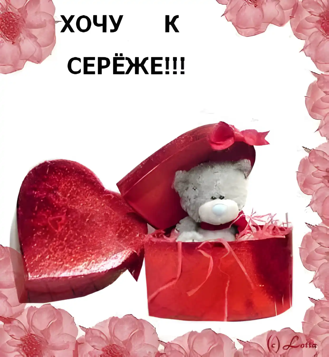 Открытка Открытки с именем Сергей - Мишка в коробке: Красивая открытка с сюрпризом | Красивая открытка #184