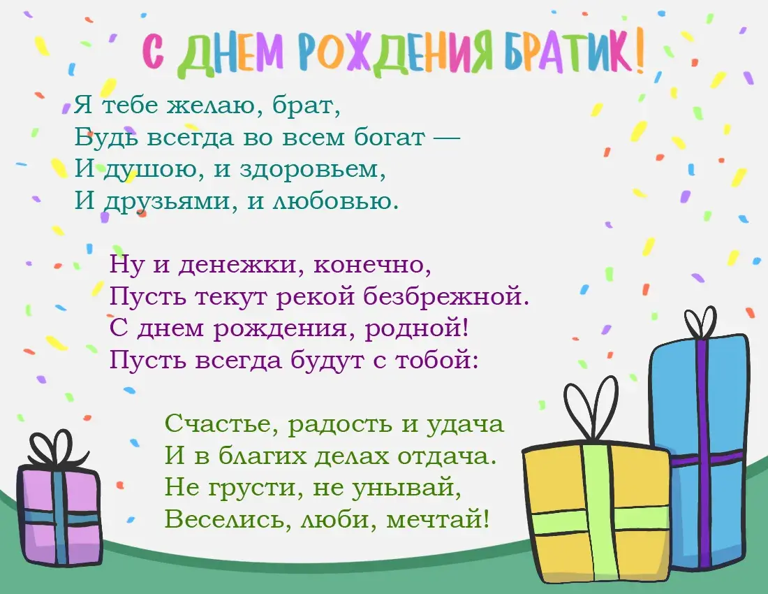 Открытка с днём рождения брат - С Днем Рождения! Счастье, радость, мечты! | Красивая открытка #17