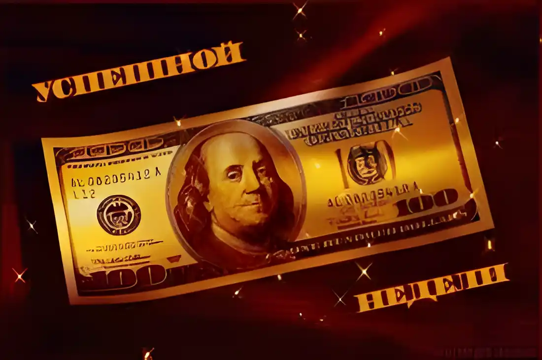 Открытка Открытки желаю материального благополучия - Стодолларовая банкнота с портретом | Красивая открытка #49