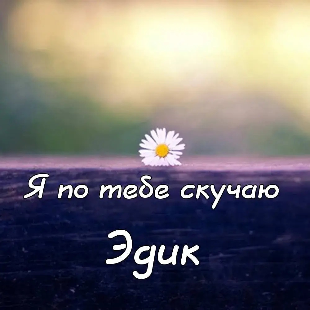 Открытка Открытки с именем Эдуард - Открытка: "Я скучаю" - цветок на фоне воды | Красивая открытка #61