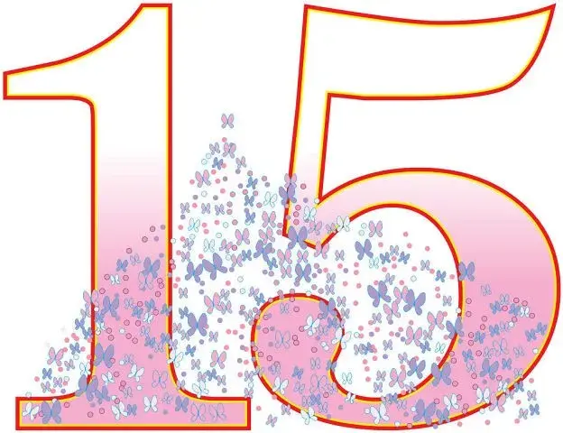 Открытка Открытки на 15 лет - Открытка с цифрой 15 и бабочками | Красивая открытка #109
