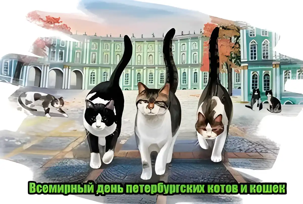 Открытка Всемирный день петербургских котов и кошек - Открытка с петербургскими котами | Красивая открытка #4