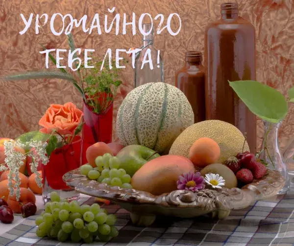 Открытка С ягодами - Арбуз, виноград, вишня: летняя открытка с фруктами | Красивая открытка #46