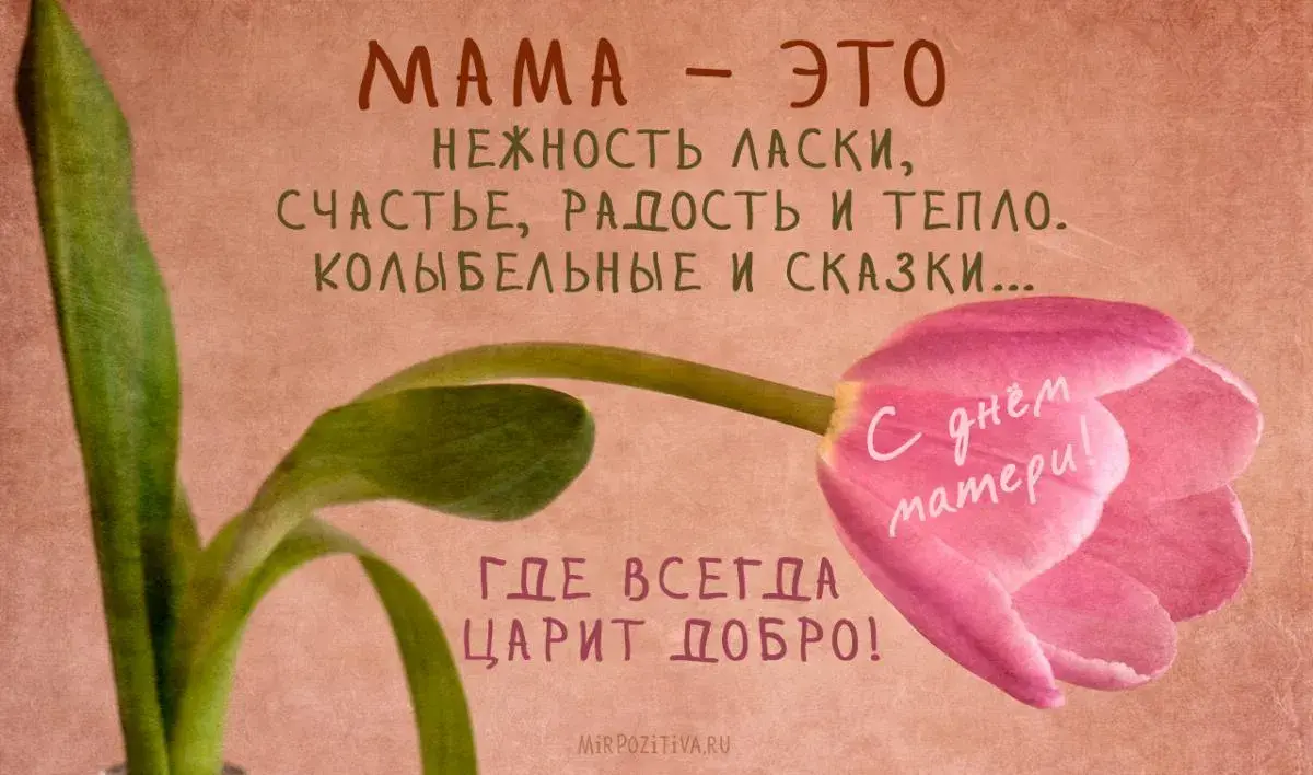 Открытка День матери - С Днём Мамы: Нежные Цветы и Теплые Слова | Красивая открытка #181