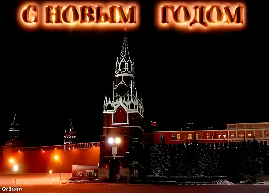Открытка Новый Год - Красная площадь, Москва, зимняя открытка | Красивая открытка #119