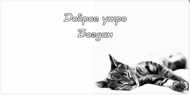 Открытка открытки с именем Богдан - Спящий котенок: Открытка с милым котенком | Красивая открытка #120
